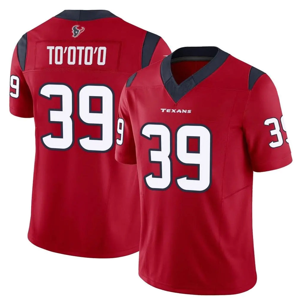 Yuxns H.Texans #39 Henry To'oTo'o Player Red Limited Vapor F.U.S.E. Home Game Stitched Jerseys