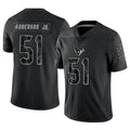 Yuxns H.Texans #51 Will Anderson Jr. Player Black REFLECTIVE Limited Stitched Jerseys