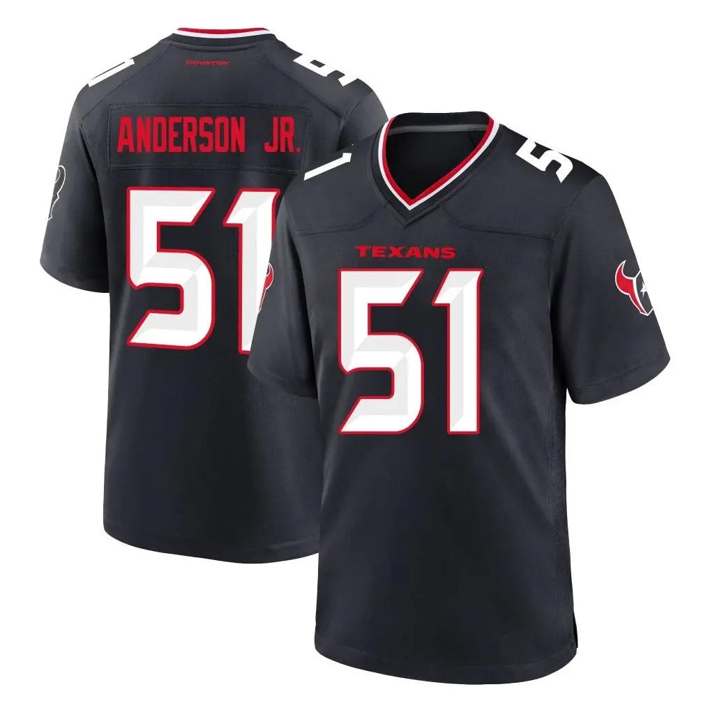 Yuxns H.Texans #51 Will Anderson Jr. Player Navy Team Home Game Stitched Jerseys