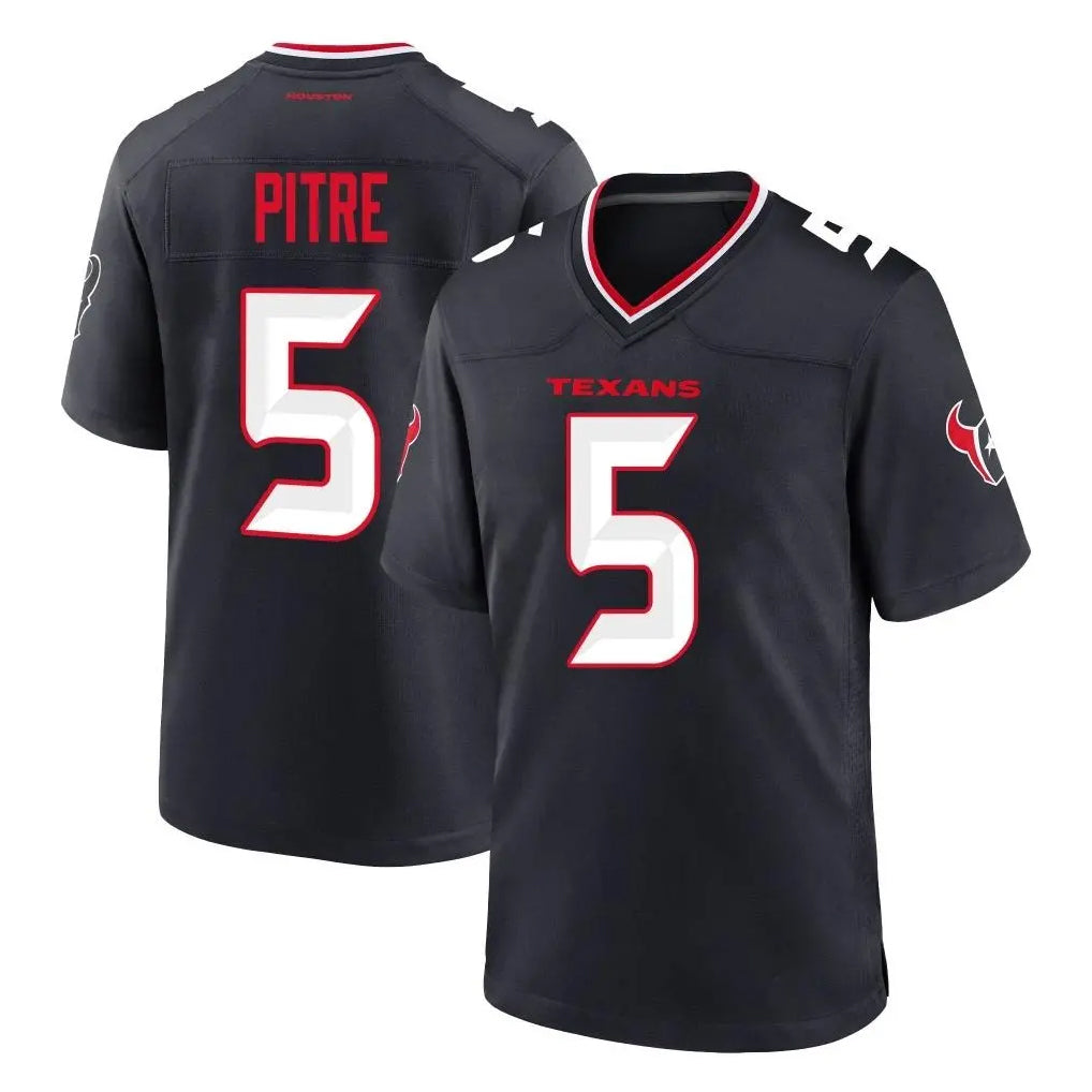 Yuxns H.Texans #5 Jalen Pitre Player Navy Team Home Game Stitched Jerseys