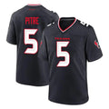 Yuxns H.Texans #5 Jalen Pitre Player Navy Team Home Game Stitched Jerseys