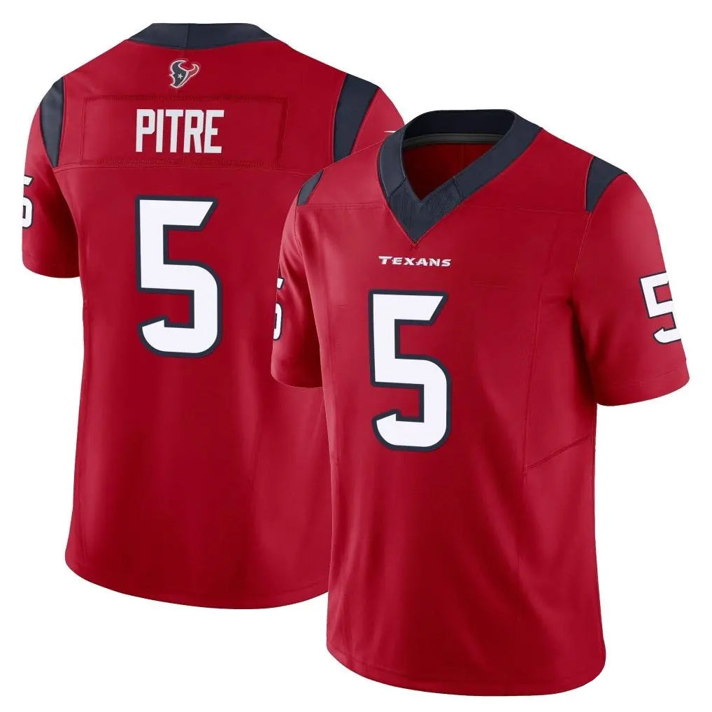 Yuxns H.Texans #5 Jalen Pitre Player Red Limited Vapor F.U.S.E. Home Game Stitched Jerseys