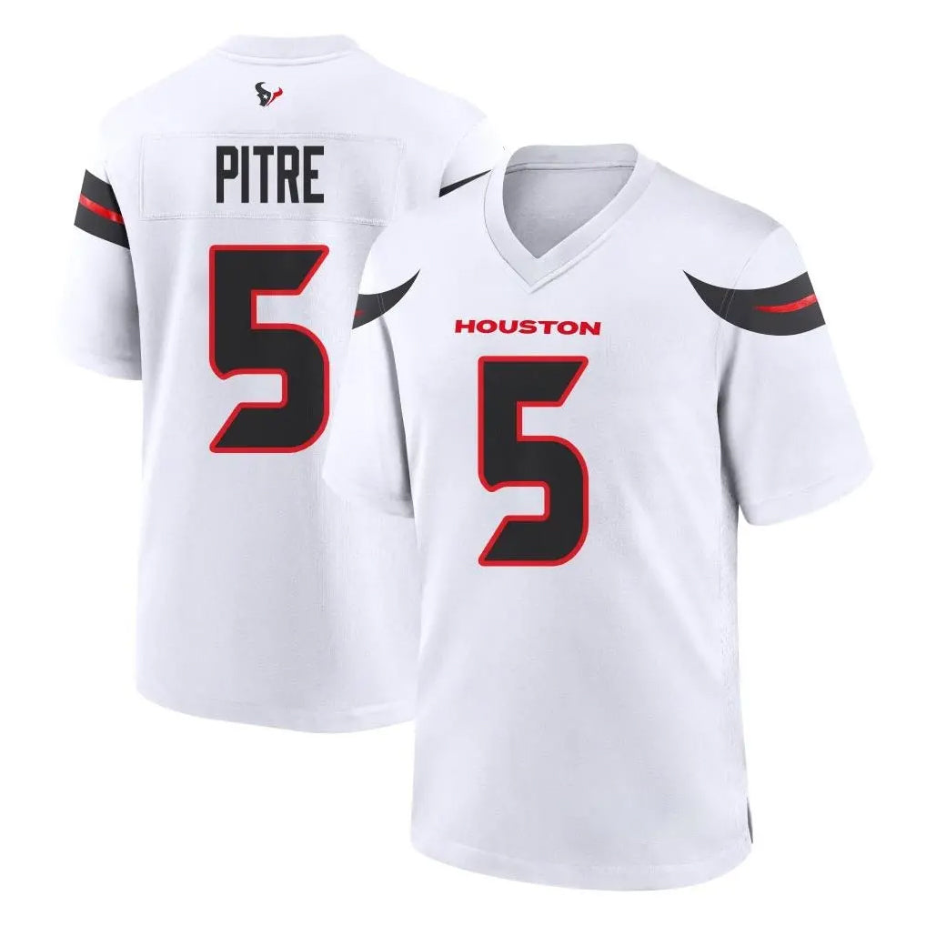 Yuxns H.Texans #5 Jalen Pitre Player White Home Game Stitched Jerseys