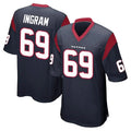 Yuxns H.Texans #69 Ed Ingram Player Navy Home Game Stitched Jerseys