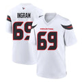 Yuxns H.Texans #69 Ed Ingram Player White Home Game Stitched Jerseys
