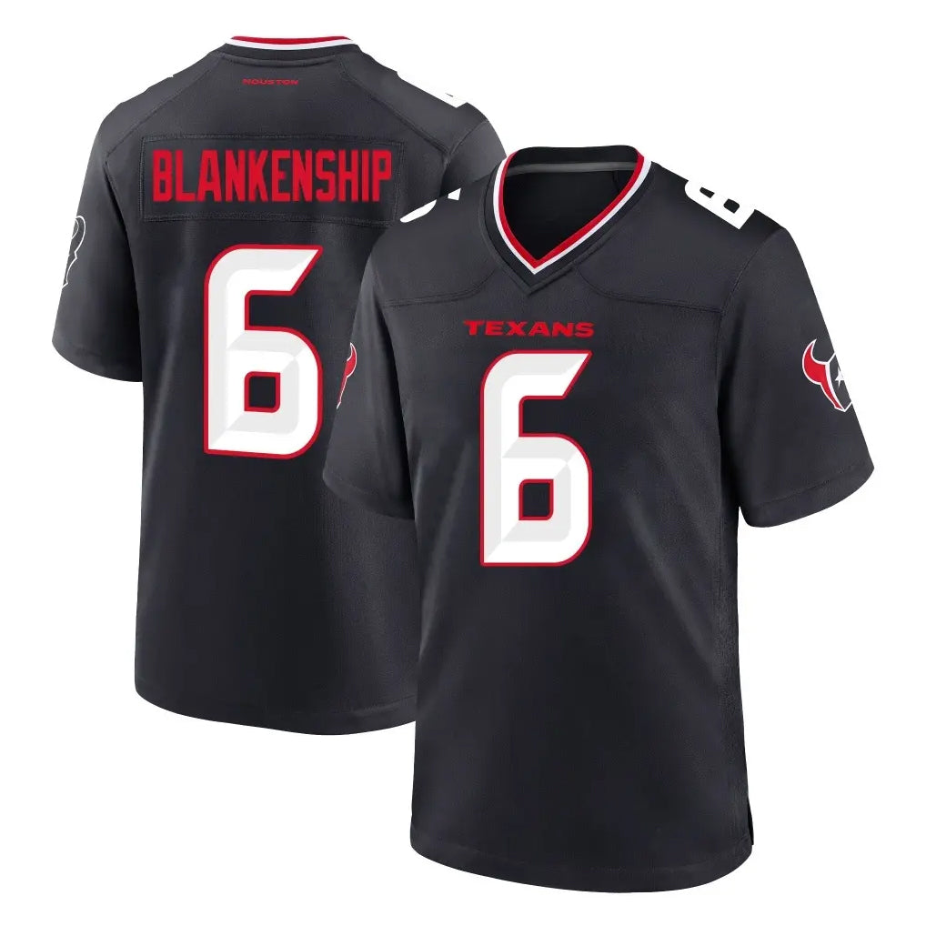 Yuxns H.Texans #6 Reed Blankenship Player Navy Team Home Game Stitched Jerseys