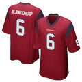 Yuxns H.Texans #6 Reed Blankenship Player Red Home Game Stitched Jerseys