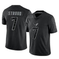 Yuxns H.Texans #7 C.J. Stroud Player Black REFLECTIVE Limited Stitched Jerseys