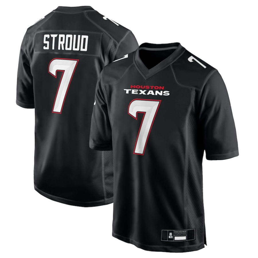 Yuxns H.Texans #7 C.J. Stroud Player Carbon Black Fashion Stitched Jerseys