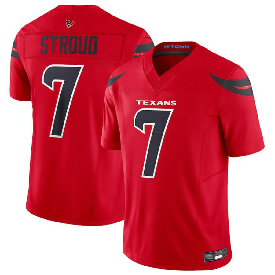 Yuxns H.Texans #7 C.J.Stroud Player Red Alternate Vapor F.U.S.E. Limited Stitched Jerseys