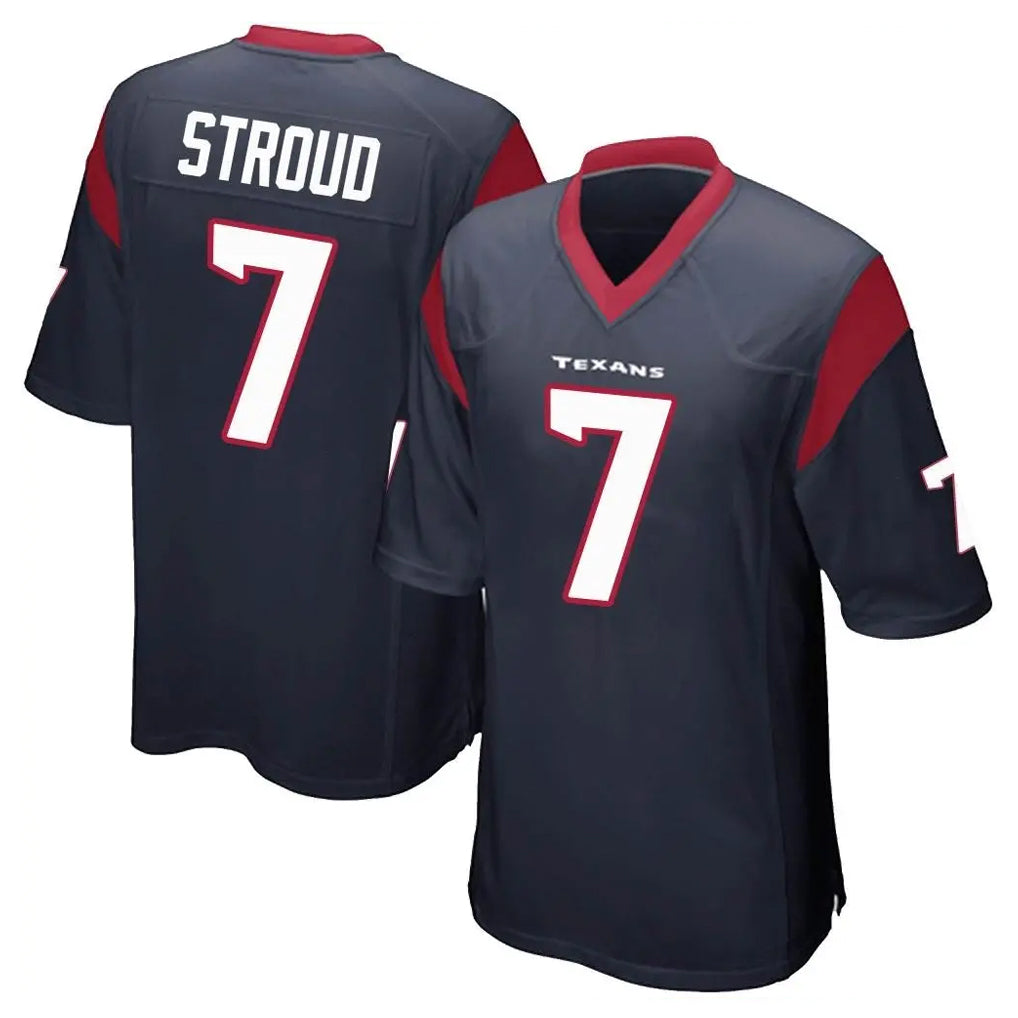 Yuxns H.Texans #7 CJ Stroud Player Navy Home Game Stitched Jerseys