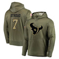 Yuxns H.Texans #7 CJ Stroud Player Olive Salute to Service Pullover Hoodies Home Game Stitched Jerseys