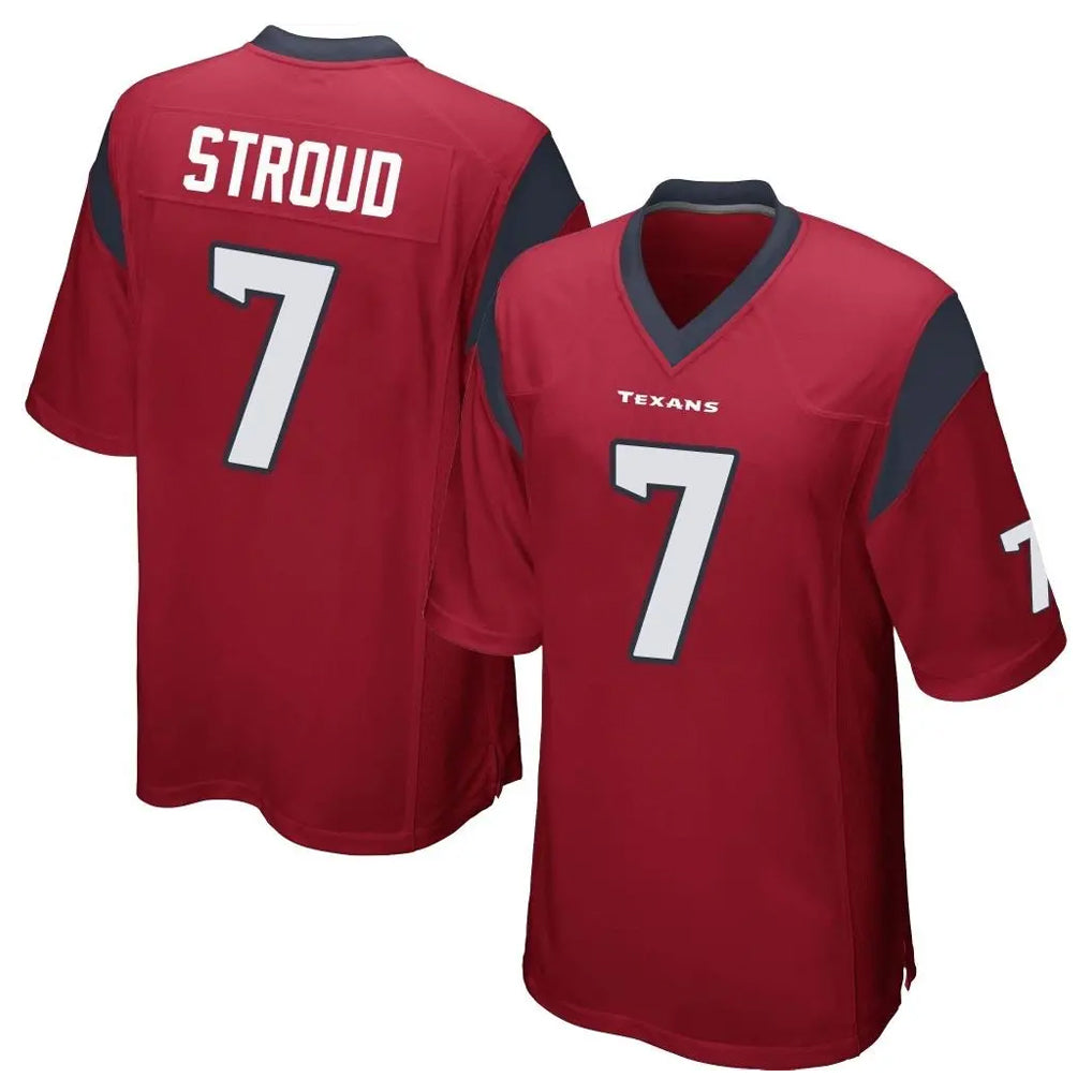 Yuxns H.Texans #7 CJ Stroud Player Red Home Game Stitched Jerseys
