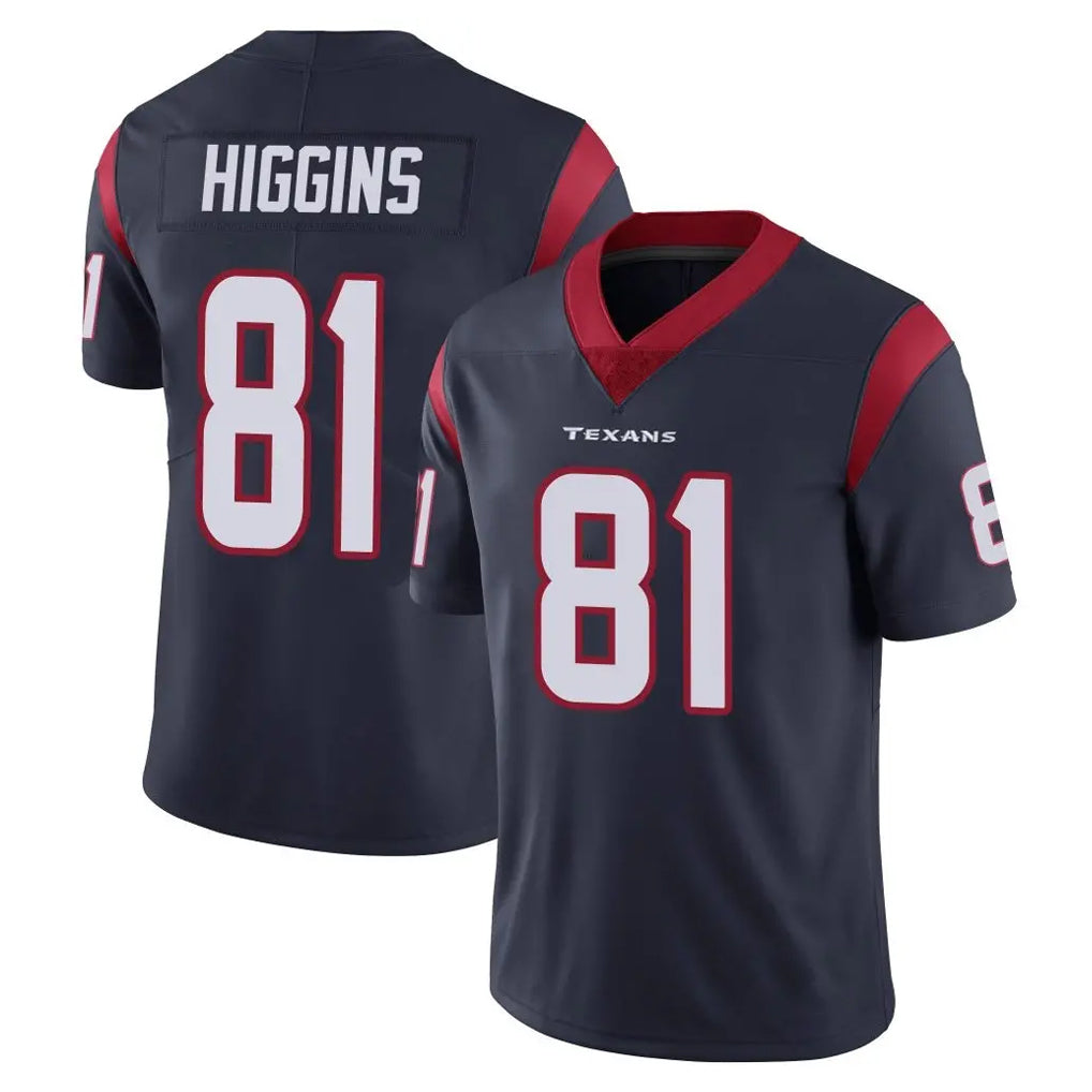 Yuxns H.Texans #81 Jayden Higgins Player Navy Limited Vapor Untouchable Home Game Stitched Jerseys