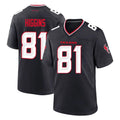 Yuxns H.Texans #81 Jayden Higgins Player Navy Team Home Game Stitched Jerseys