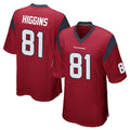 Yuxns H.Texans #81 Jayden Higgins Player Red Home Game Stitched Jerseys