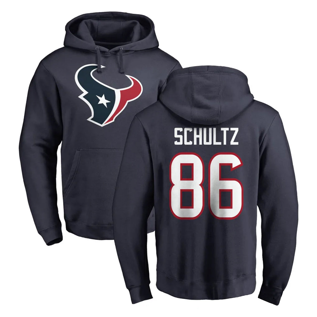 Yuxns H.Texans #86 Dalton Schultz Player Navy Pro Line Pullover Hoodie Limited Game Stitched Jerseys