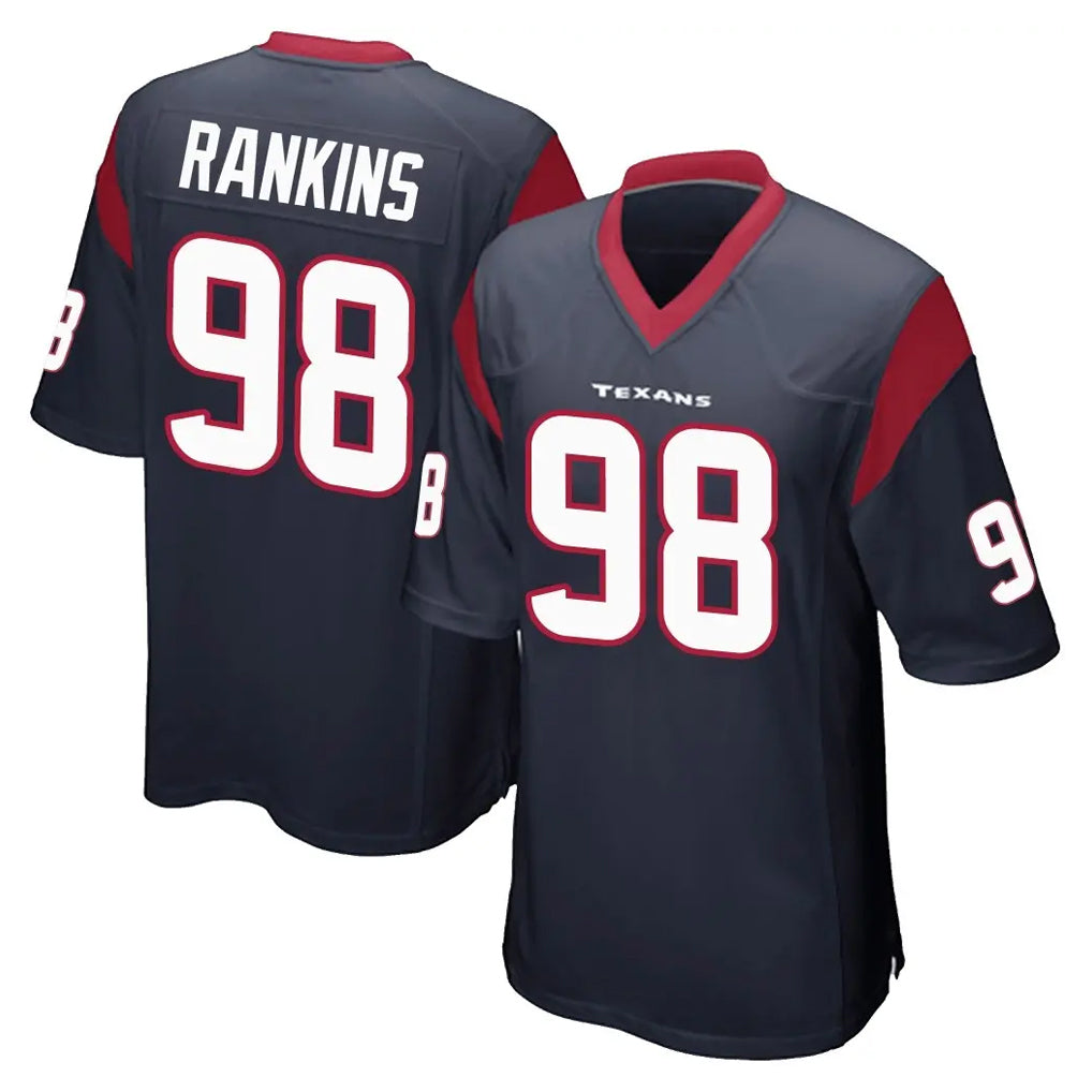 Yuxns H.Texans #98 Sheldon Rankins Player Navy Home Game Stitched Jerseys