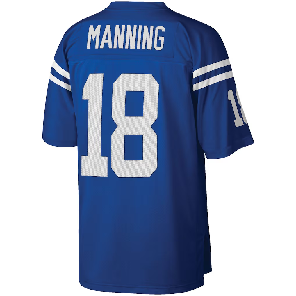 Yuxns I.Colts #18 Peyton Manning Mitchell & Ness Royal Big & Tall 1998 Retired Player Replica Puhic Stitched Jerseys