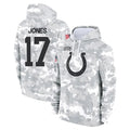 Yuxns IN.Colts #17 Daniel Jones Player Arctic Camo Salute to Service Hoodies Limited Game Stitched Jerseys