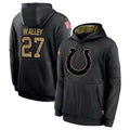 Yuxns IN.Colts #27 Justin Walley Player Black Salute to Service Hoodies Limited Game Stitched Jerseys