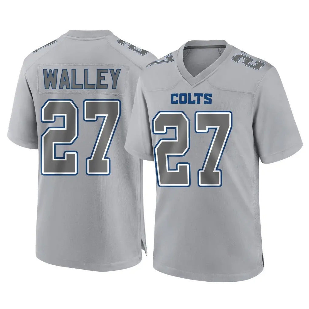 Yuxns IN.Colts #27 Justin Walley Player Gray Atmosphere Fashion Home Game Stitched Jerseys
