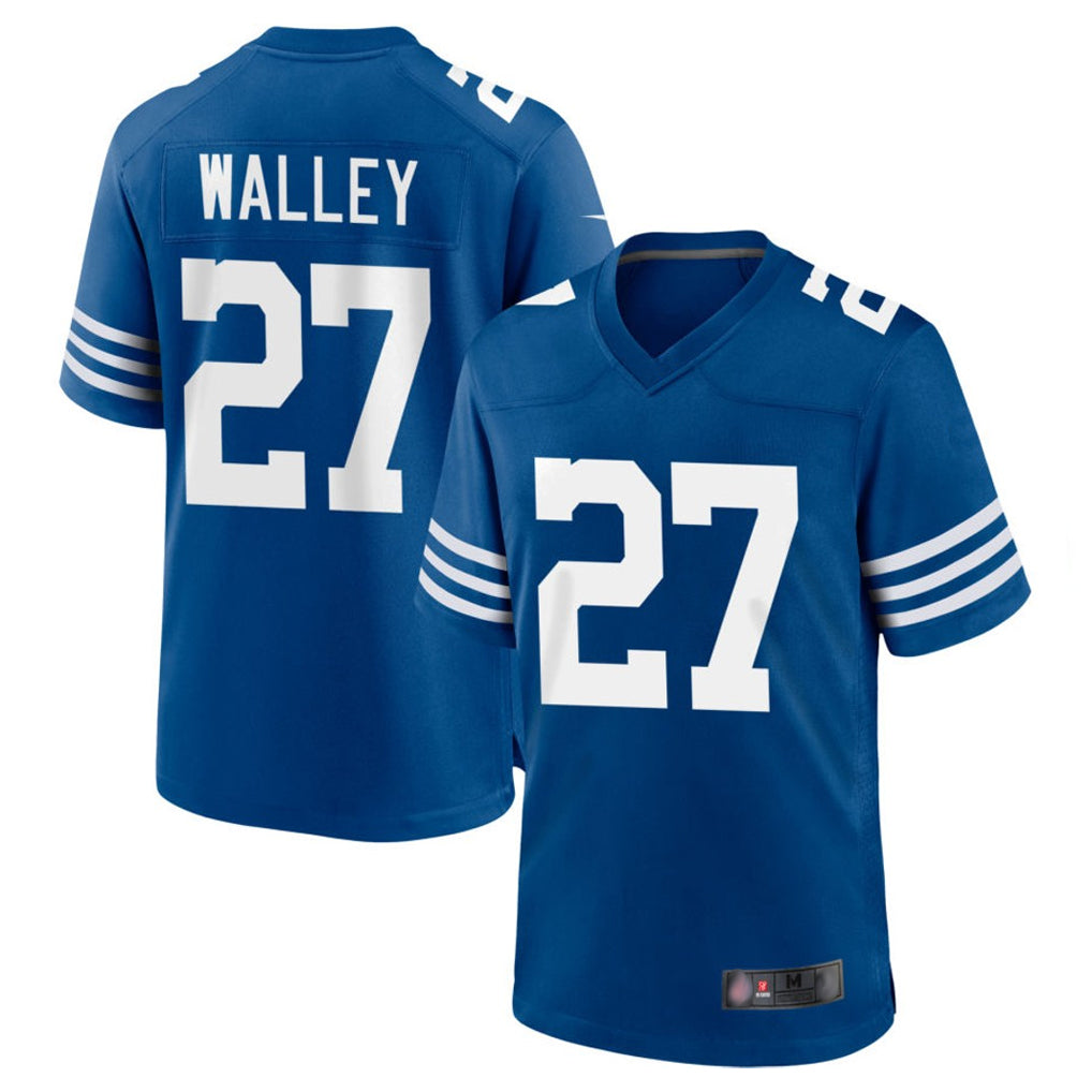 Yuxns IN.Colts #27 Justin Walley Player Royal Limited Home Game Stitched Jerseys