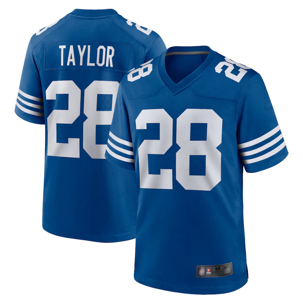 Yuxns IN.Colts #28 Jonathan Taylor Player Royal Limited Home Game Stitched Jerseys