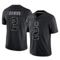 Yuxns IN.Colts #2 Josh Downs Player Black Reflective Limited Game Stitched Jerseys