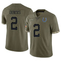 Yuxns IN.Colts #2 Josh Downs Player Olive Salute To Service Limited Stitched Jerseys