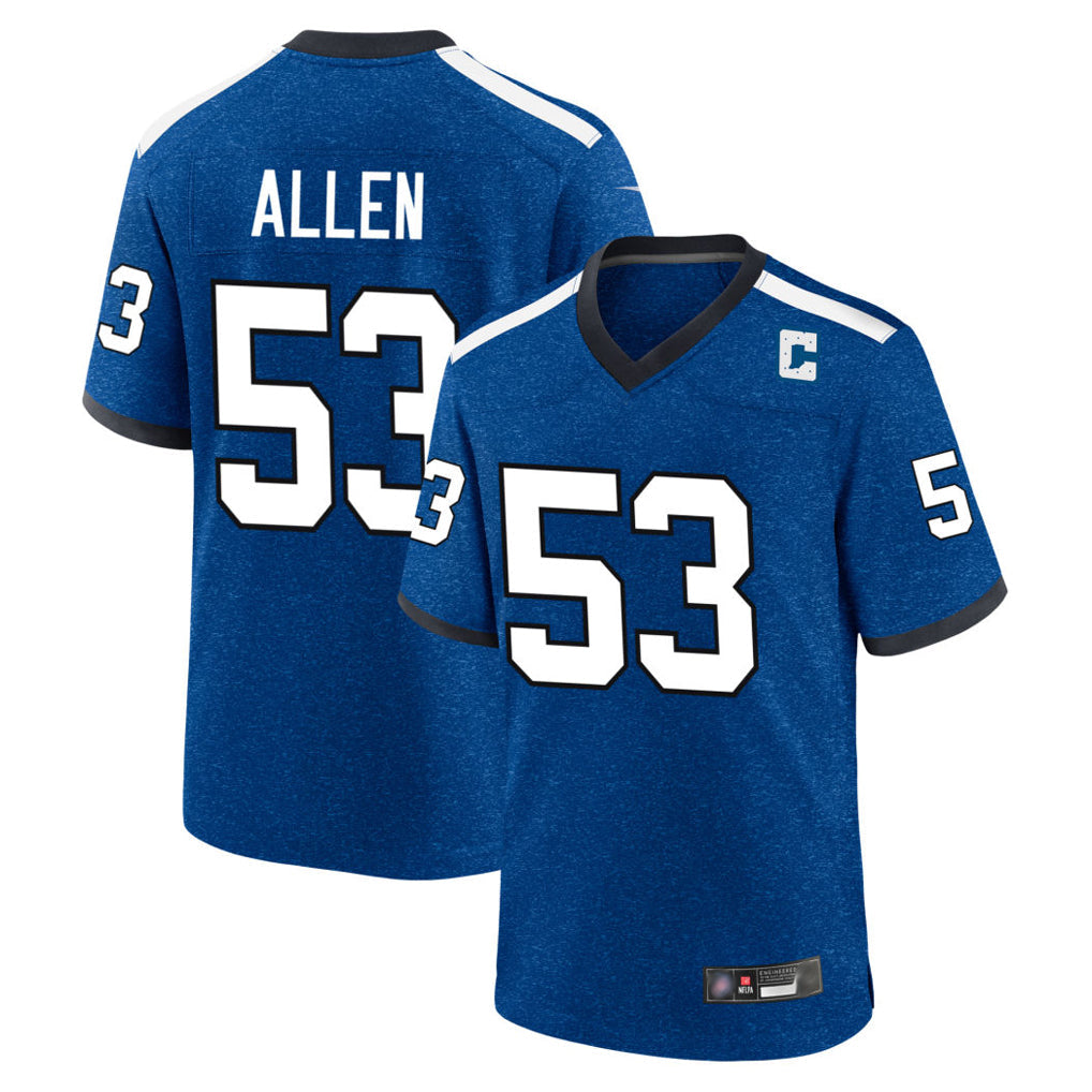 Yuxns IN.Colts #53 CJ Allen Player Royal Alternate Indiana Nights Home Game Stitched Jerseys