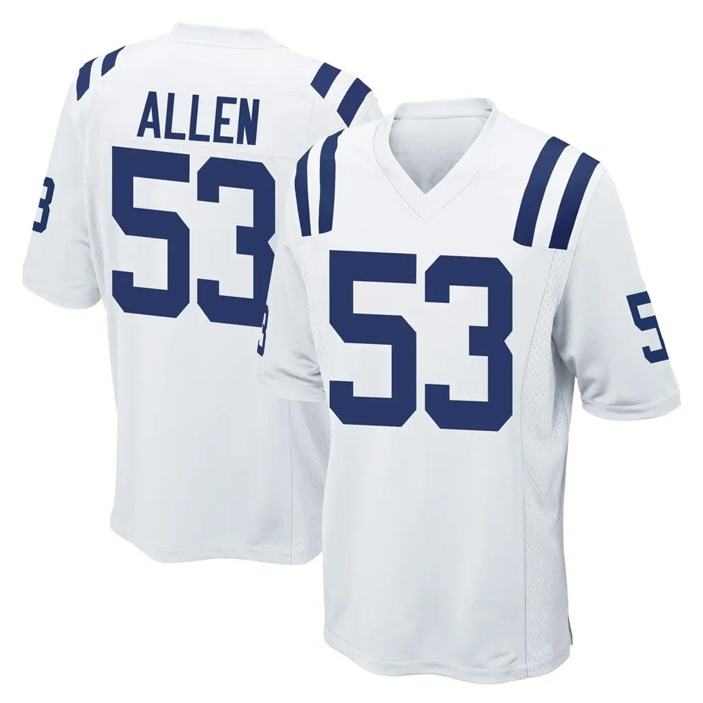 Yuxns IN.Colts #53 CJ Allen Player White Home Game Stitched Jerseys