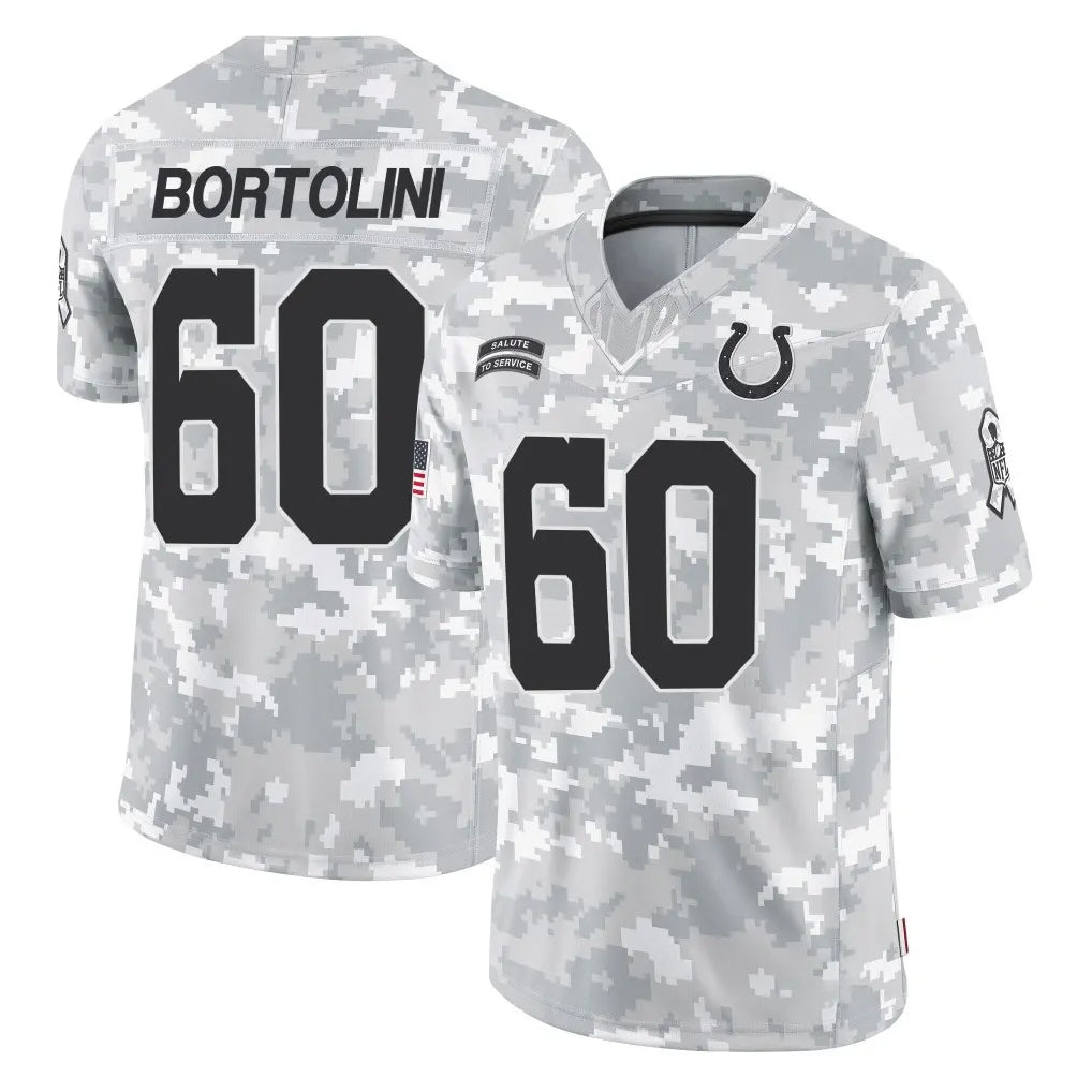 Yuxns IN.Colts #60 Tanor Bortolini Player Arctic Camo Salute To Service Limited Game Stitched Jerseys