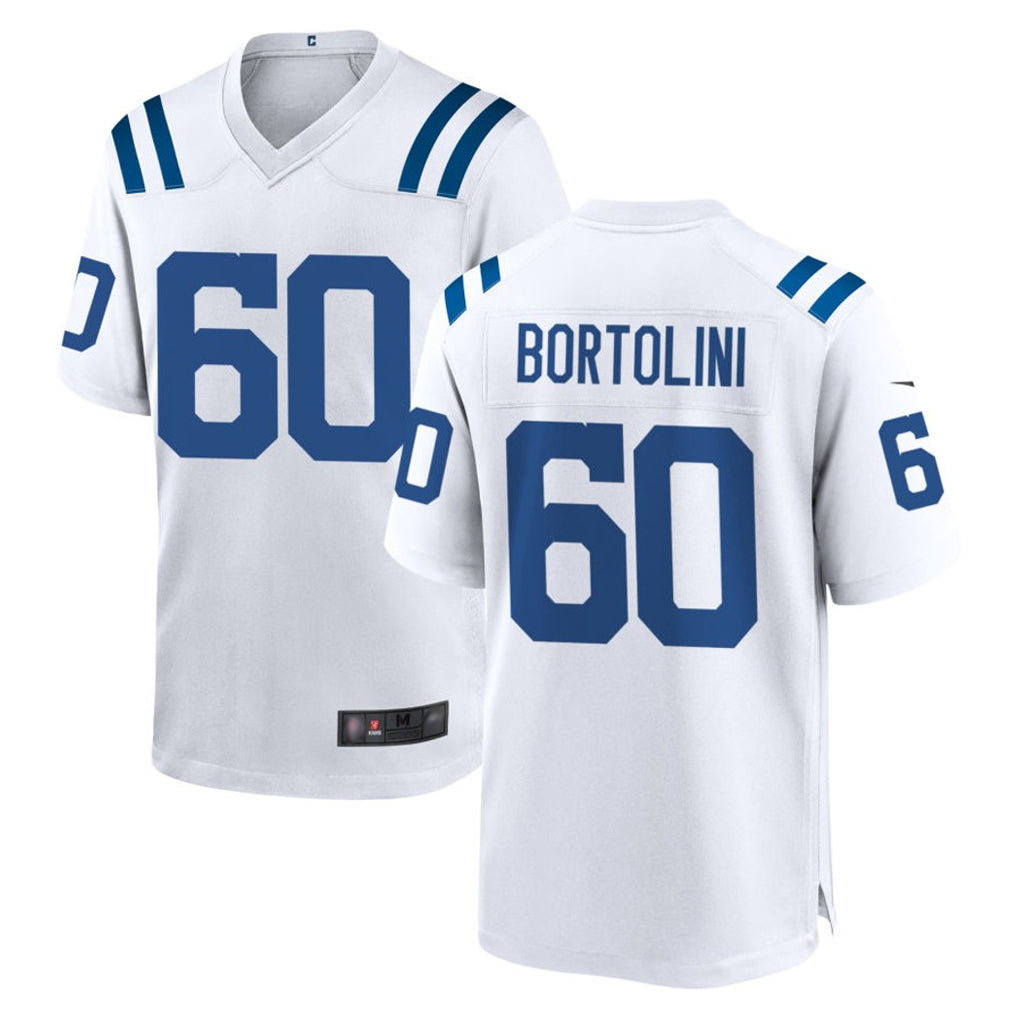 Yuxns IN.Colts #60 Tanor Bortolini Player White Home Game Stitched Jerseys