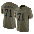 Yuxns IN.Colts #71 Matt Goncalves Player Olive Salute To Service Limited Stitched Jerseys