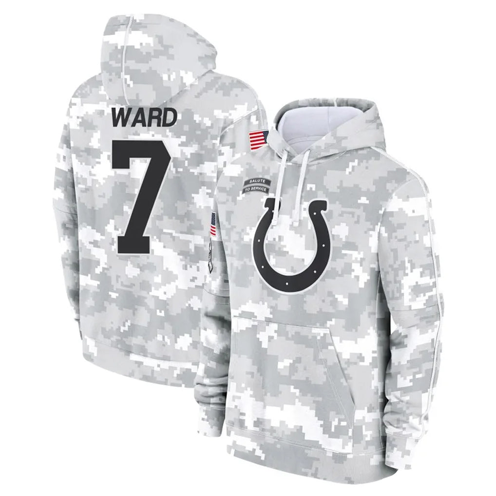 Yuxns IN.Colts #7 Charvarius Ward Sr. Player Arctic Camo Salute to Service Hoodies Limited Game Stitched Jerseys