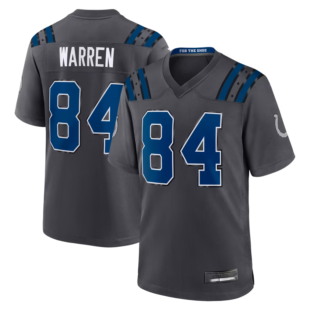 Yuxns IN.Colts #84 Tyler Warren Anthracite 2026 Rivalries Collection Game Stitched Jerseys