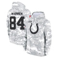 Yuxns IN.Colts #84 Tyler Warren Player Arctic Camo Salute to Service Hoodies Limited Game Stitched Jerseys