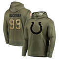 Yuxns IN.Colts #99 DeForest Buckner Player Olive Salute to Service Pullover Hoodies Home Game Stitched Jerseys