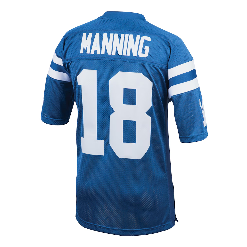 Yuxns I.Colts 1998 #18 Peyton Manning Mitchell & Ness Royal Authentic Throwback Retired Player Stitched Jerseys