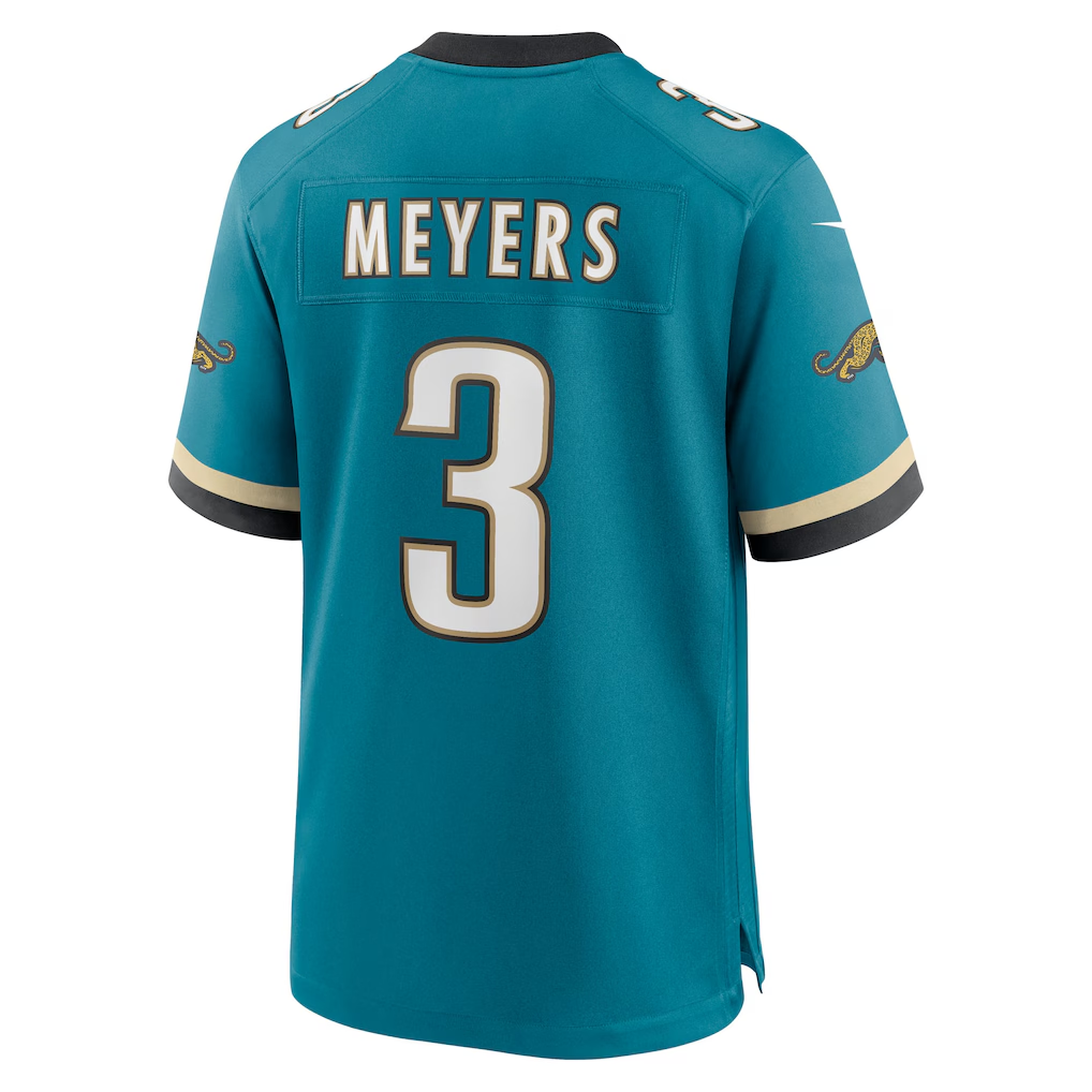 Yuxns J.Jaguars #3 Jakobi Meyers Teal Alternate 2 Prowler Throwback Game Puhic Stitched Jerseys