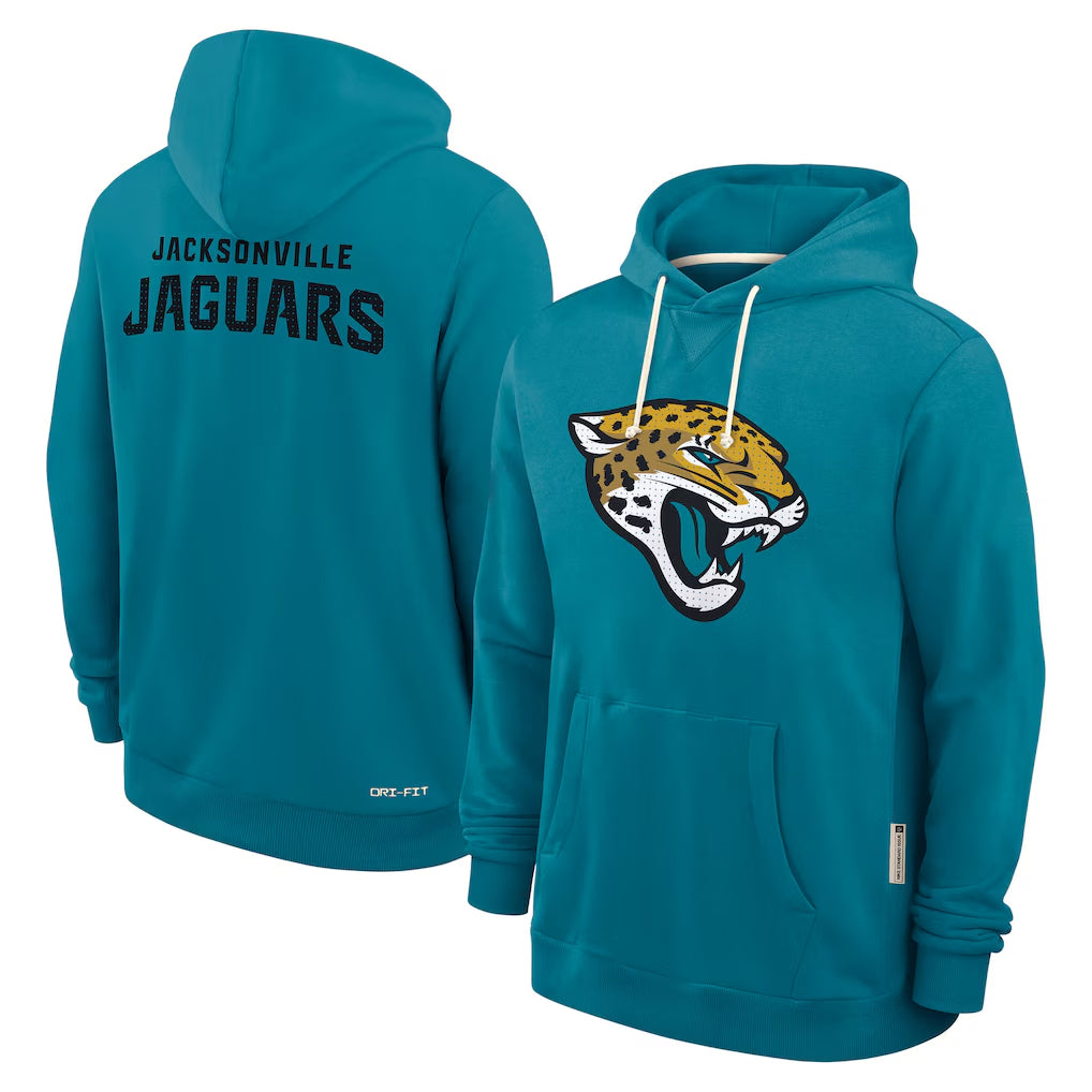 Yuxns J.Jaguars Teal Home Game Pullover Hoodies Limited Blank Player Stitched Jerseys