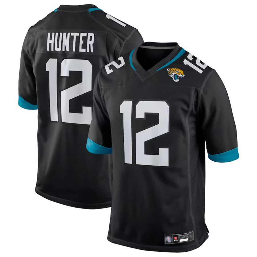 Yuxns J.Jaguars #12 Travis Hunter Player Black Replica Game Stitched Jerseys