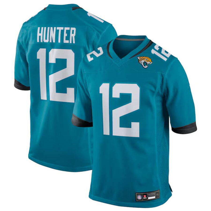 Yuxns J.Jaguars #12 Travis Hunter Player Teal Replica Game Stitched Jerseys