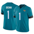 Yuxns J.Jaguars #1 Montaric Brown Player Teal Vapor F.U.S.E. Limited Home Game Stitched Jerseys