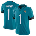 Yuxns J.Jaguars #1 Montaric Brown Player Teal Vapor Untouchable Limited Home Game Stitched Jerseys