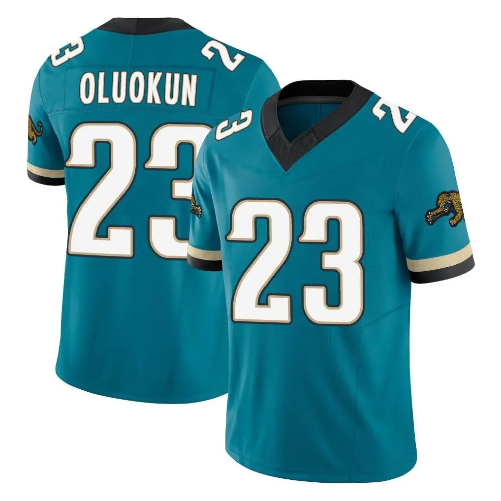 Yuxns J.Jaguars #23 Foyesade Oluokun Player Teal Prowler Throwback Vapor F.U.S.E. Limited Home Game Stitched Jerseys