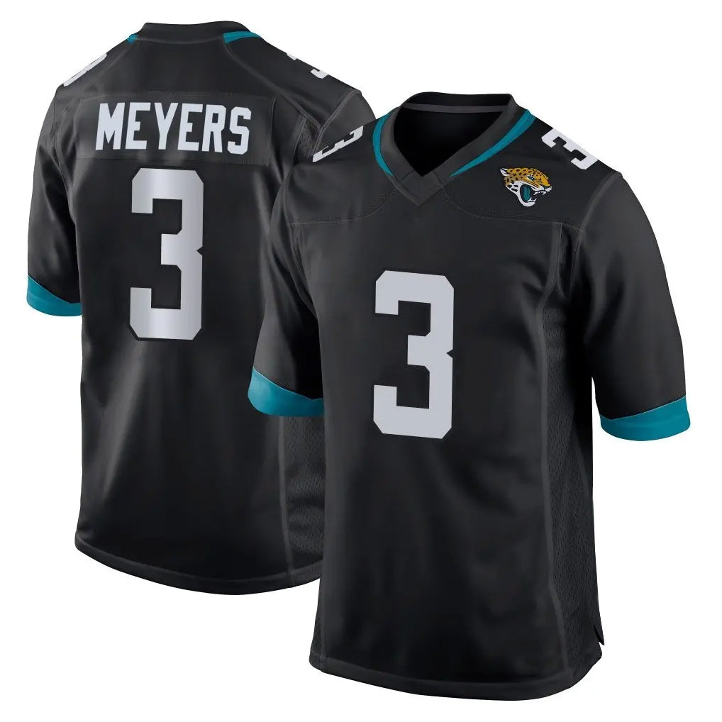 Yuxns J.Jaguars #3 Jakobi Meyers Player Black Home Game Stitched Jerseys