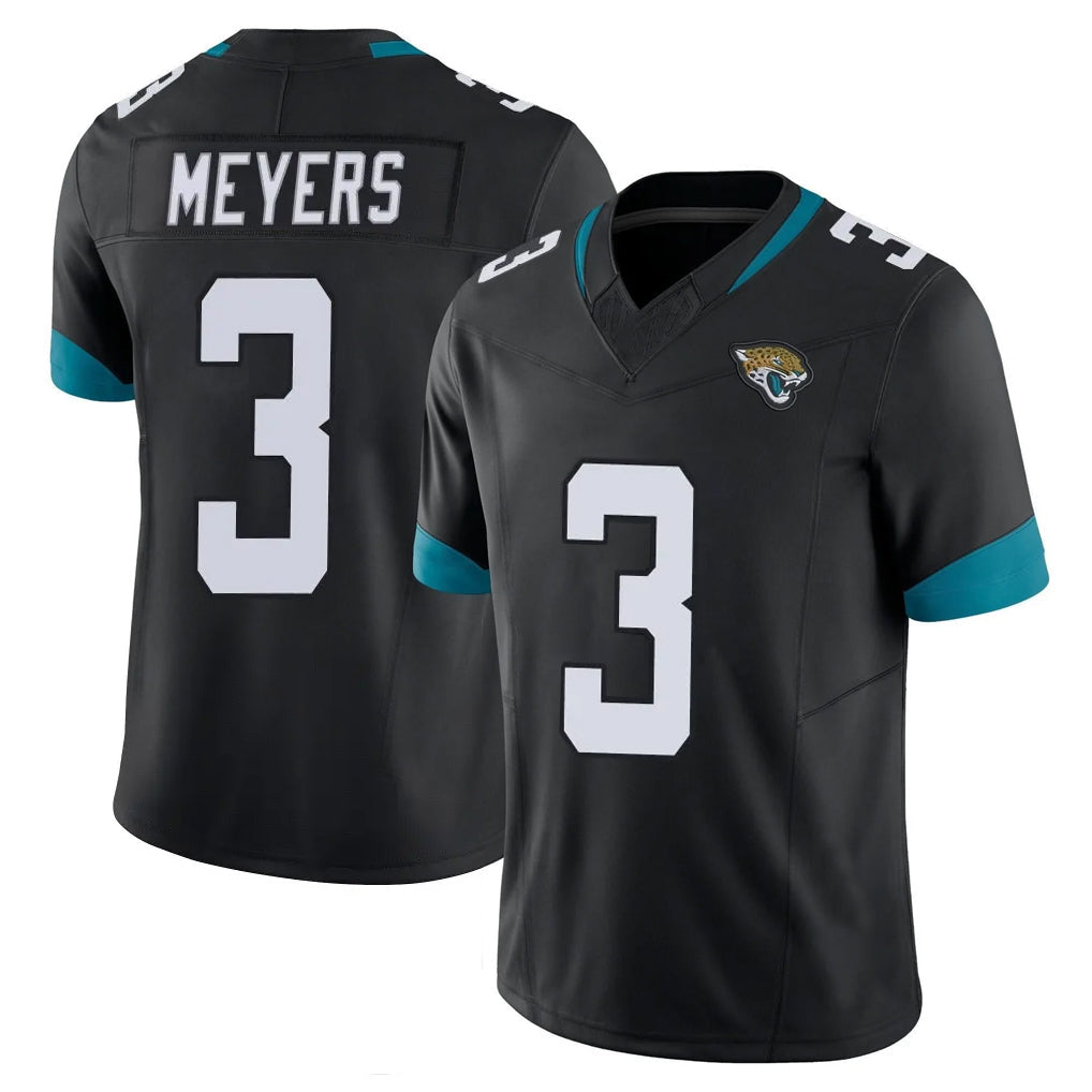 Yuxns J.Jaguars #3 Jakobi Meyers Player Black Vapor F.U.S.E. Limited Home Game Stitched Jerseys