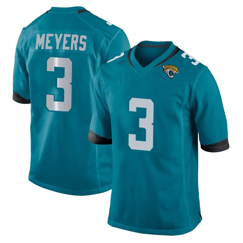 Yuxns J.Jaguars #3 Jakobi Meyers Player Teal Home Game Stitched Jerseys